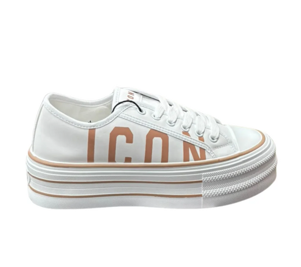 Icon Scarpa Bianca con scritta Oro IC05518SD