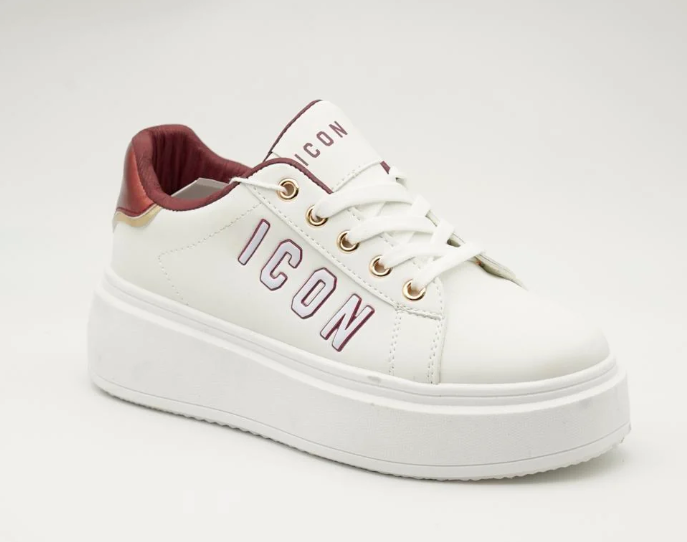 Icon Scarpa Bianca /Bordeaux IC06388SD
