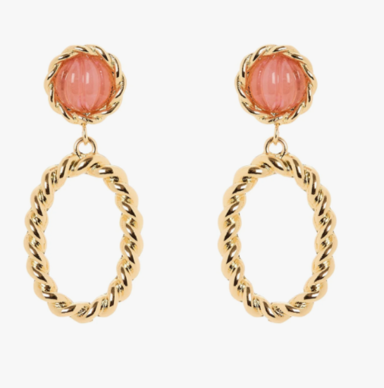 Sodini Orecchini 832391X cabochon e ovale pendente Belle Epoque - Rosa