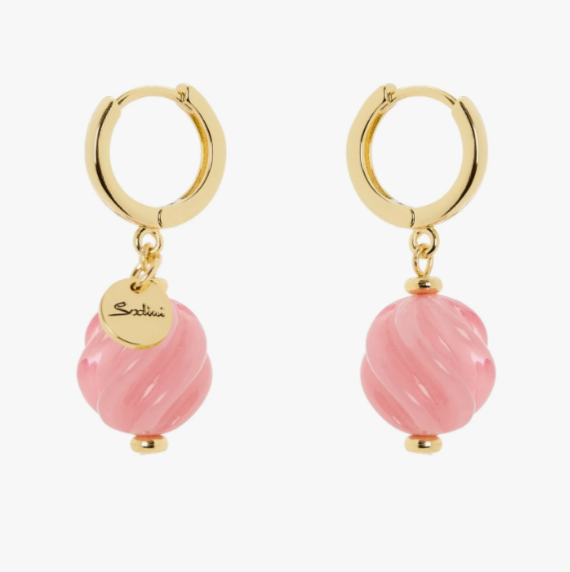 Sodini Orecchini  832395X cerchietto e boule pendente Belle Epoque - Rosa