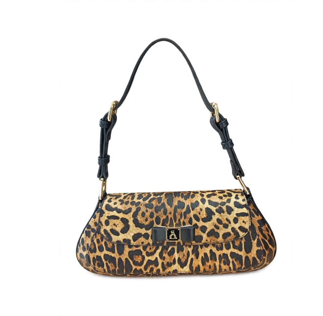 L'Atelier du Sac Borsa a Spalla Nera/Leopardata 20603