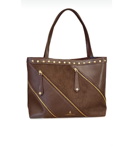 L'Atelier Du Sac Borsa a Spalla Testa Moro e Oro 20629