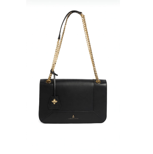 L'Atelier Du Sac Borsa a Spalla/Tracolla Nera e Oro 20664