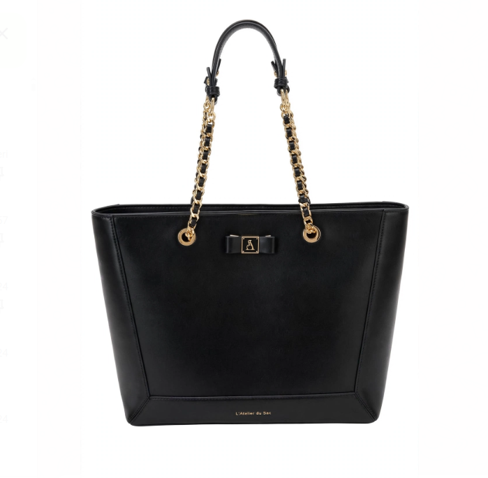 L'Atelier Du Sac Borsa a Spalla Nera e Oro 20594