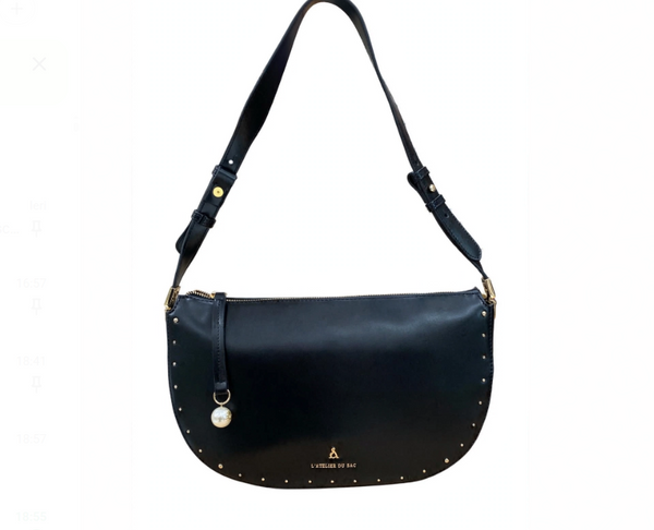 L'Atelier Du Sac Borsa a Spalla Nera e Oro 20578