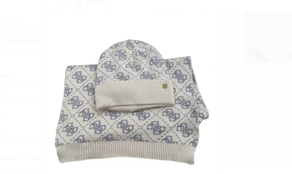Guess Sciarpa e Cappello Logato Grigio/Bianco Reverse GFBOXWP6401
