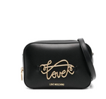 Love Moschino Borsa a tracolla Nera con dettagli in oro