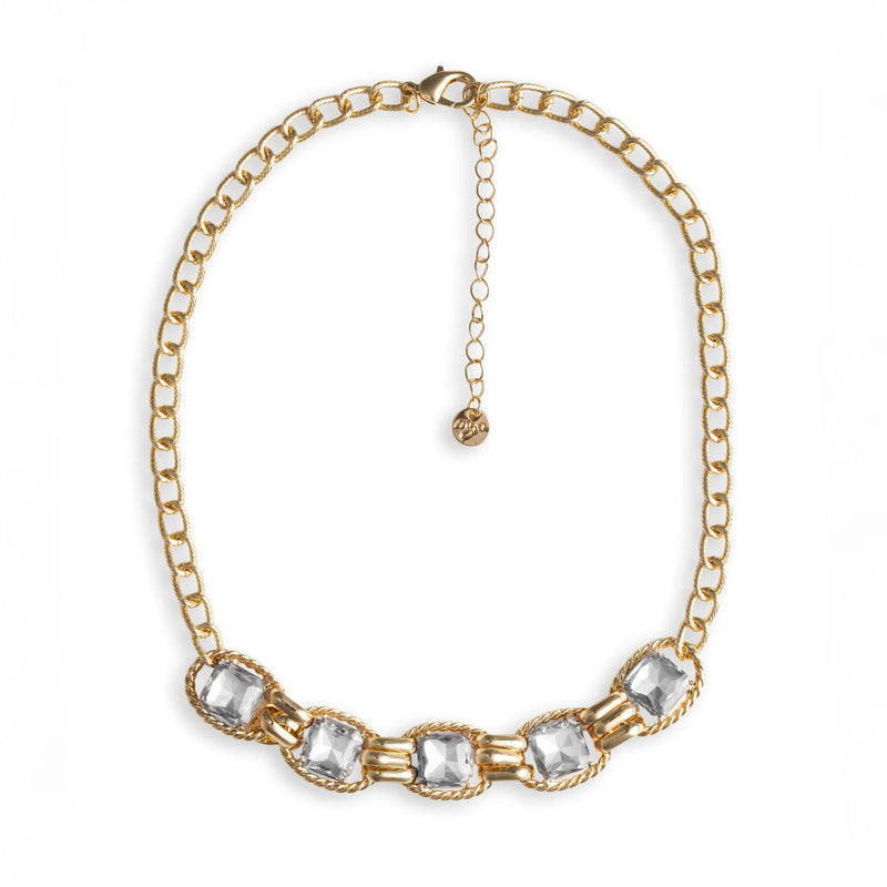 Mya Accessories Collana girocollo a catena con pietre in vetro crystal G16251