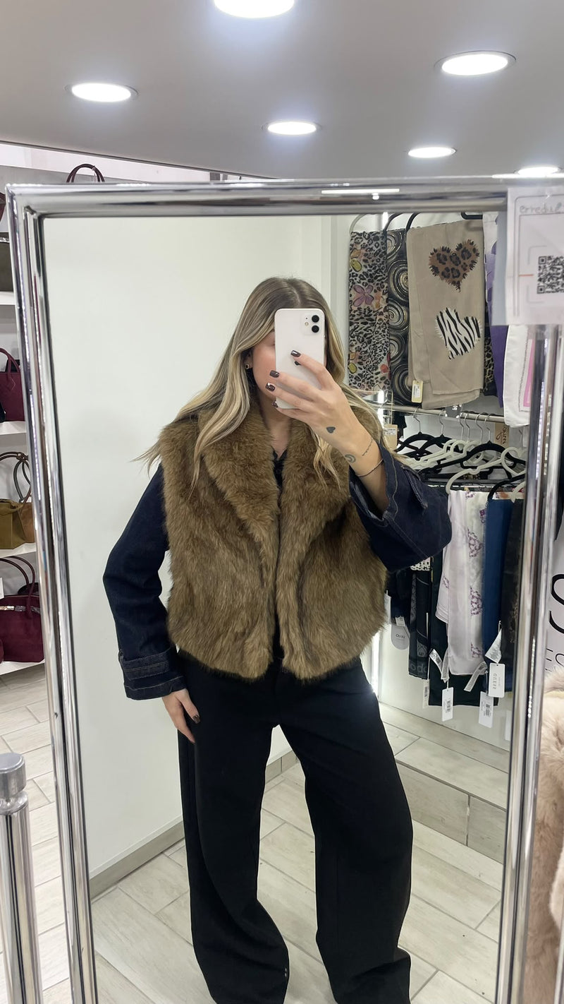 GILET ECOPELLICCIA VIVIENNE D MARRONE