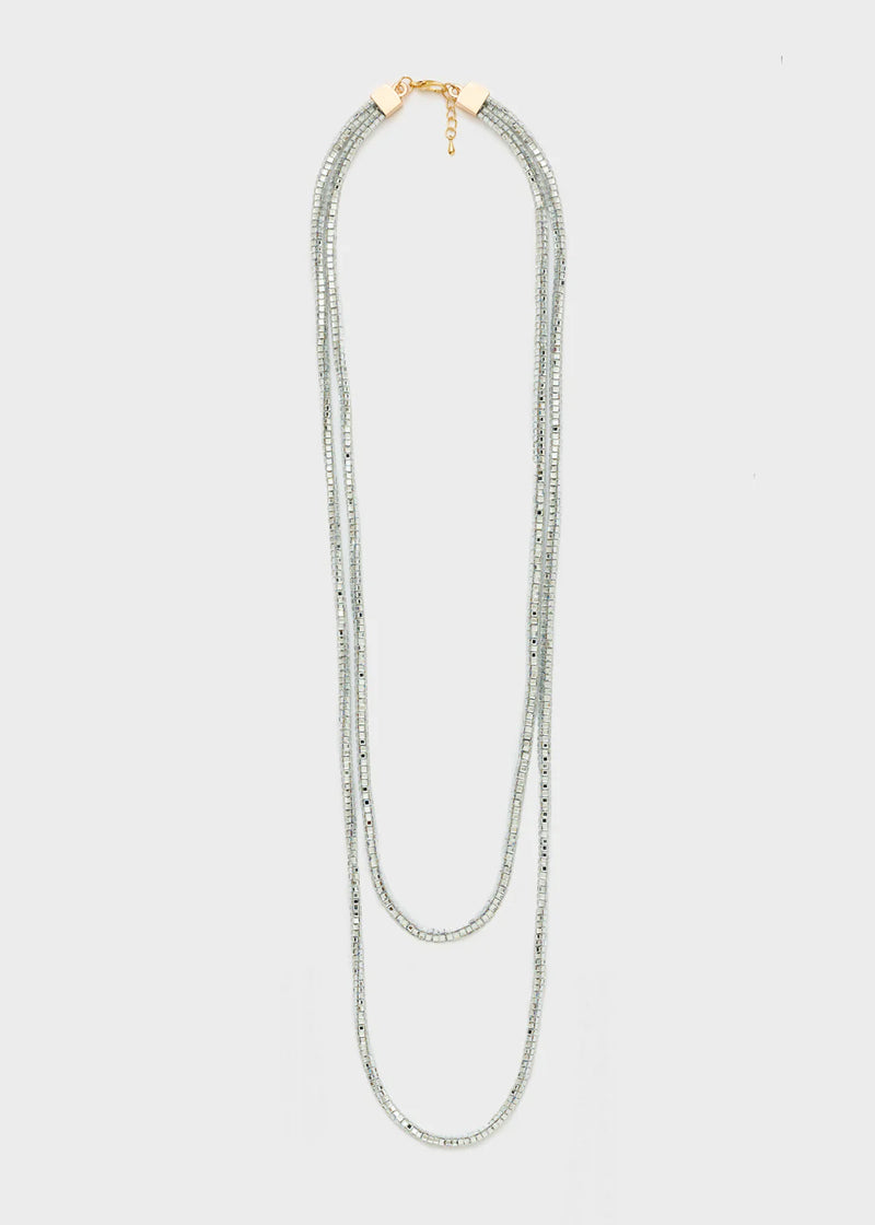 Nali' Collana Ava Lunga Con Pietre Argento