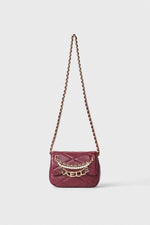 Gaelle borsa a tracolla con perle e charms bordeaux