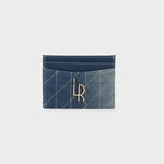 Label Rose Portacarte  DENIM CARD WALLET - BLUE