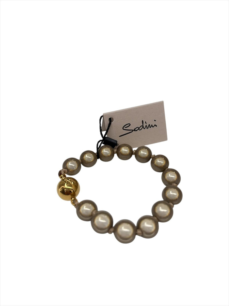 Sodini Bijoux Bracciale Elastico a grandi  boule Marrone