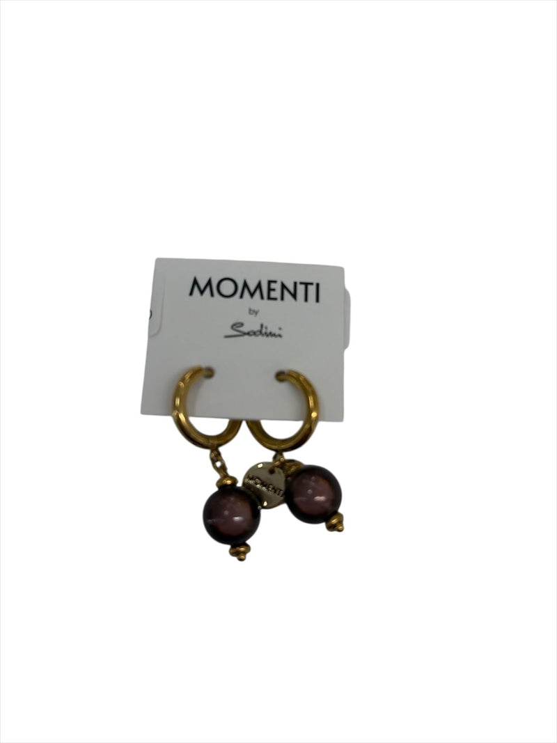 Sodini Bijoux Orecchini Pendenti con Boule Marrone