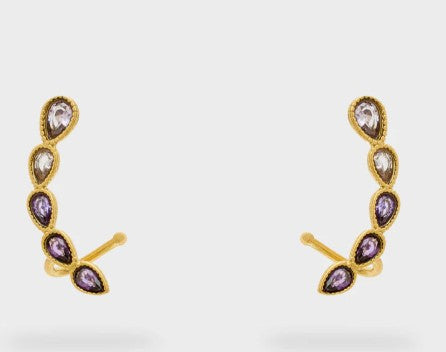 Nali' Orecchini Earcuff Con Pietre Viola/Oro EMOR1856