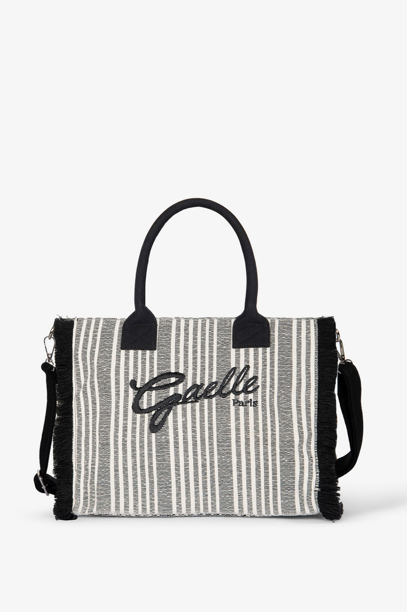 Gaelle Maxi Shopper Ricamo Firma Nera  GAACW03191