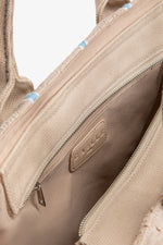 Gaelle Maxi Shopper Ricamo Firma Beige/ Celeste   GAACW03186