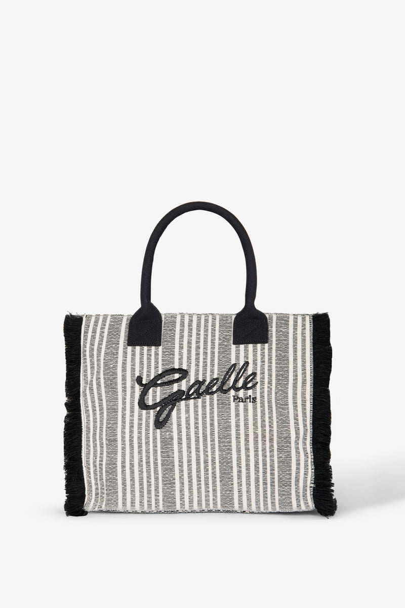 Gaelle Maxi Shopper Ricamo Firma Nera GAACW03190