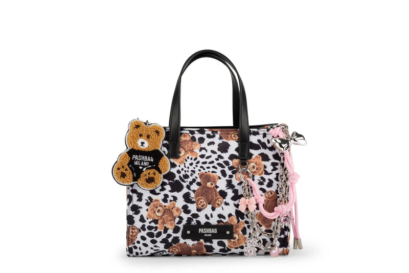 Pashbag Borsa a Mano Orsetto Bianca/Nera