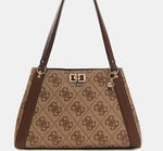 Guess Borsa A Spalla con Logo Karnilla Latte Logo