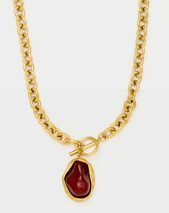 Nali' Collana  Toggle Con Perla Rosso/Oro PWCL0012