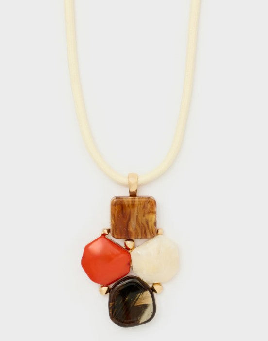 Nali' Collana Corda E Pendente Over Beige/Arancio DUCL0089