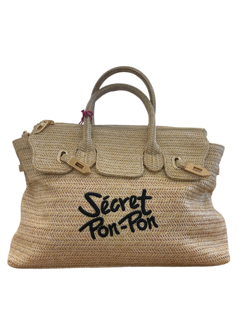 Secret Pon Pon Borsa a Mano Victoria M Straw Natural