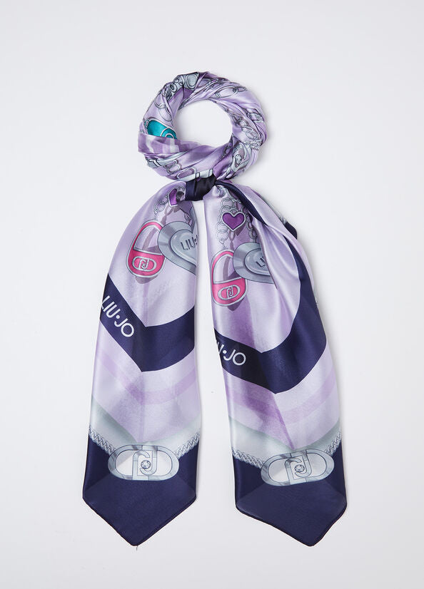 Liu Jo Foulard Logato Blu Scuro