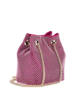 Guess Mini Borsa a Secchiello Lua Strass Fucsia