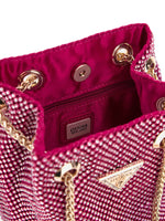 Guess Mini Borsa a Secchiello Lua Strass Fucsia