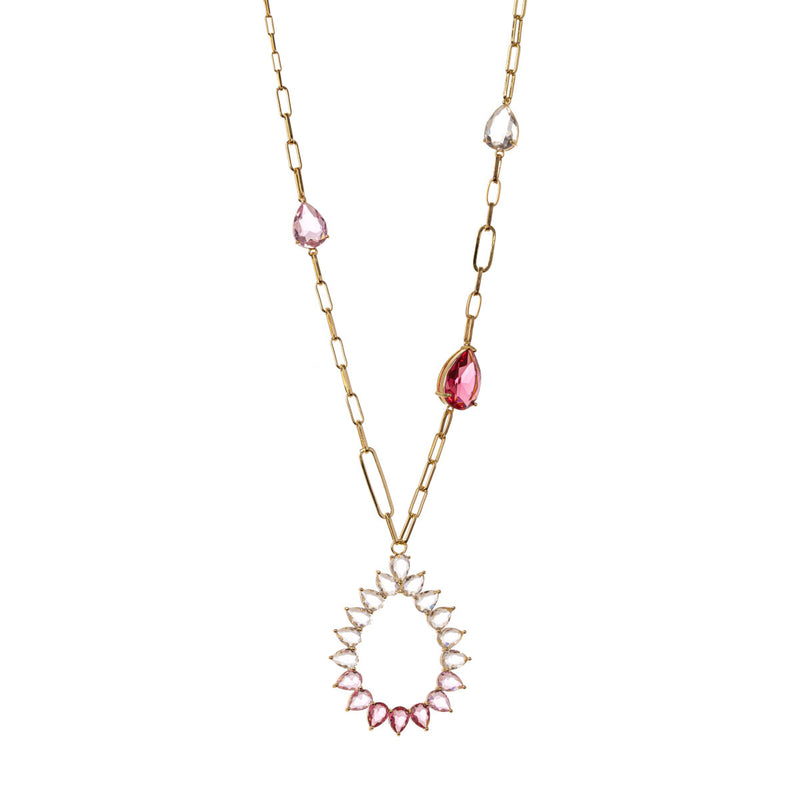 Sodini Bijoux Collana Lunga Chandelier Rosa