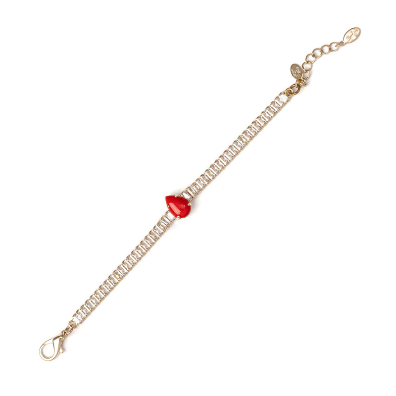 Sodini Bijoux  Bracciale Di Zirconi E Goccia Faville Rosso