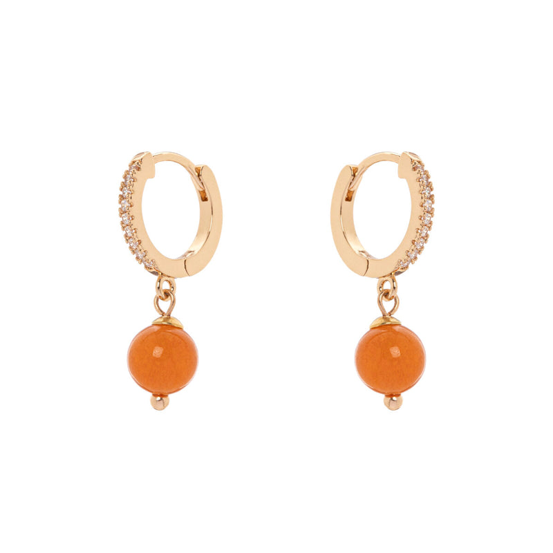 Sodini Bijoux Orecchini Cerchietto E Boule Bali Arancio