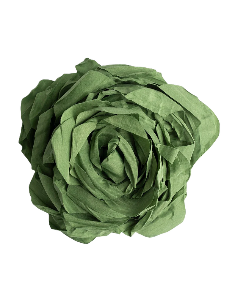 Spilla in Tessuto a Forma di Rosa Verde Militare