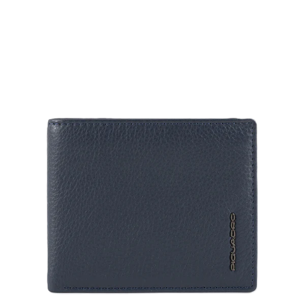 Piquadro Portafoglio Uomo Con Portamonete  E Porta Carte Di Credito Blu