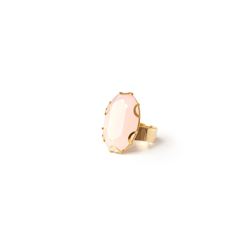 Sodini Bijoux Anello con top esagonale Sunrise - Rosa opale