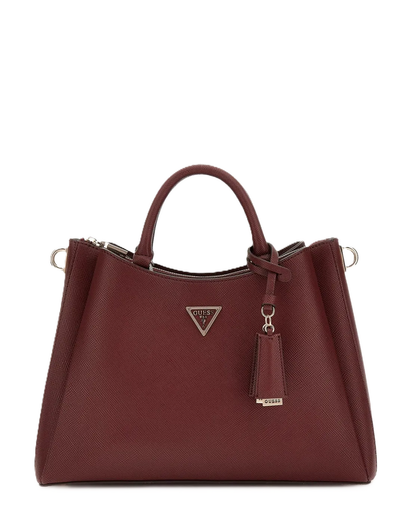 Guess Borsa a Mano Eco Gloriana Argento Burgundy