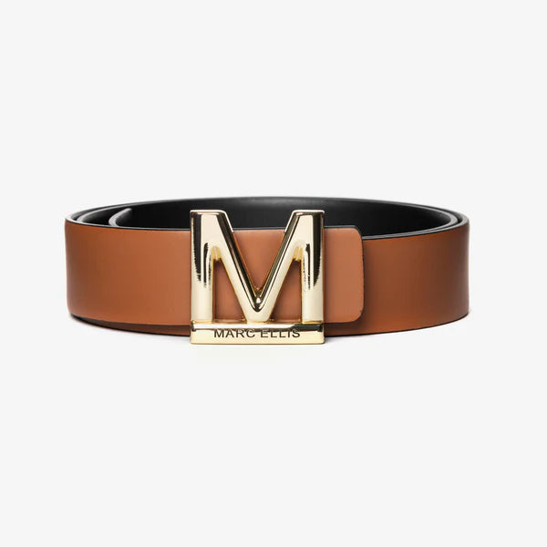 Marc Ellis Cintura Me Belt-113 Black-Cuoio/Gold