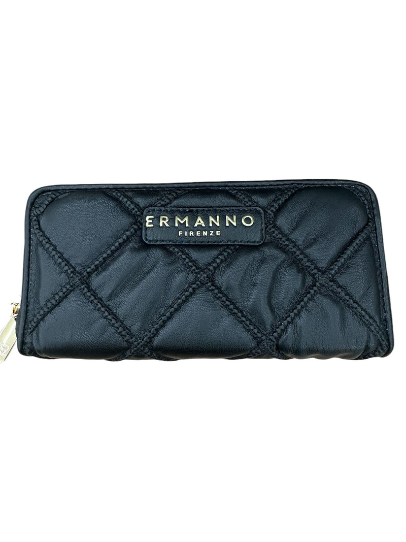 Ermanno Scervino Portafoglio Maxi Zip Wllet Octavia Goffrato Nero