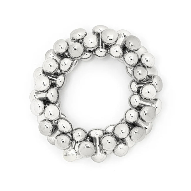 Sodini Bijoux Bracciale Elastico Grandi Boule Josette Argento