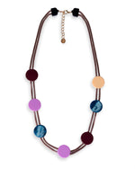 Mya Accessories Collana laccio bronzato con inserti circolari multicolor