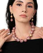 Mya Accessories Collana girocollo con sfere dalle nuances Rosa