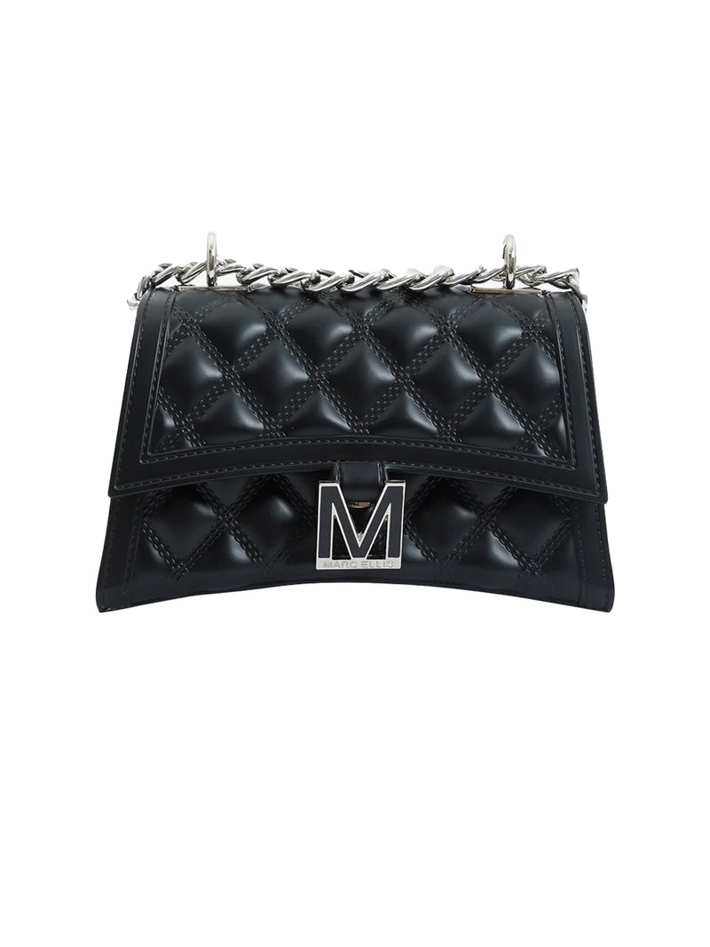 Borsa a Tracolla Marc Ellis Flat Rhombus M Black/Satin CDF