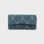 Portafoglio Label Rose Modello New Monogram Wallet Blu