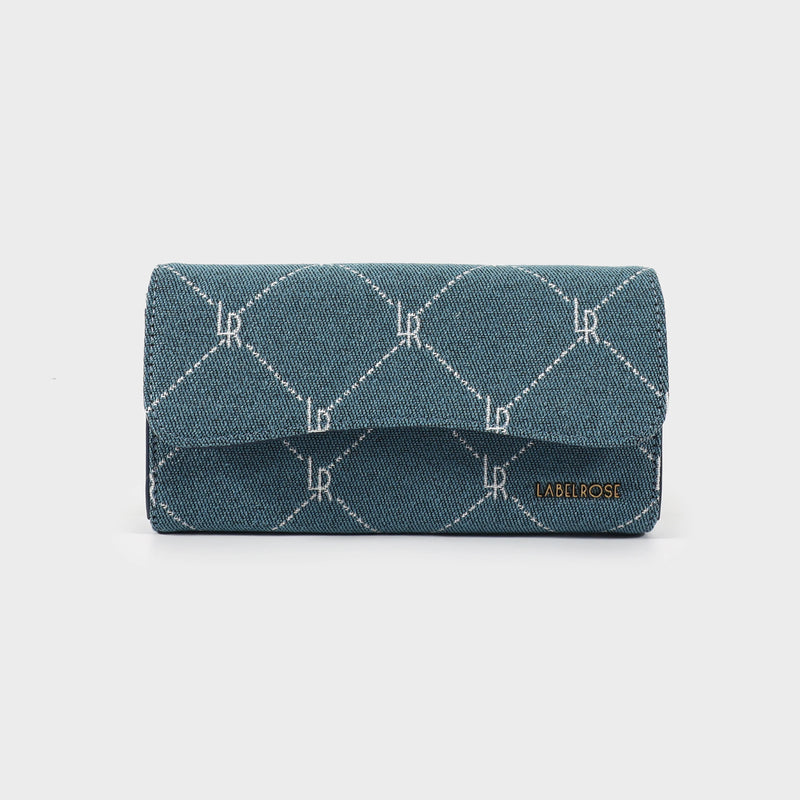 Portafoglio Label Rose Modello New Monogram Wallet Blu