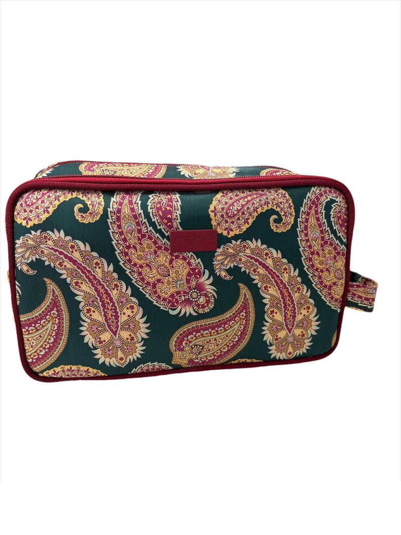 Etro Necessaire Con Maniglia Rosso /Verde