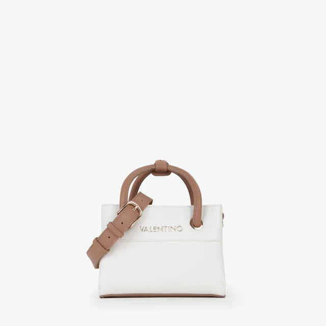 Valentino Borsa a Mano/Tracolla Alexia Bianco/Cuoio