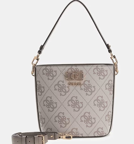 Guess Borsa secchiello Logo Karnilla Dark Taupe