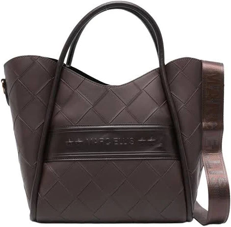 Marc Ellis TOTE BASKET PLAIT IN ECOPELLE MARRONE