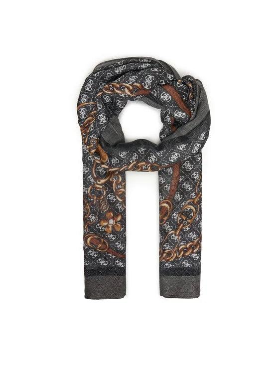 Guess Foulard Logato Nero,Grigio